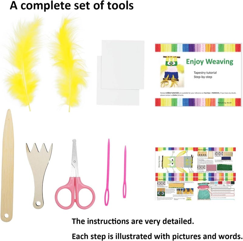 Parrovel Weaving Loom for Kids/Child Includes 3 Yarn Craft Kits with Detailed Instructions for Easy Weaving Suitable for Children Aged 6+ - Image 2